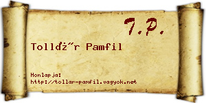 Tollár Pamfil névjegykártya