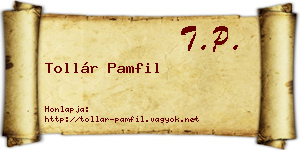 Tollár Pamfil névjegykártya